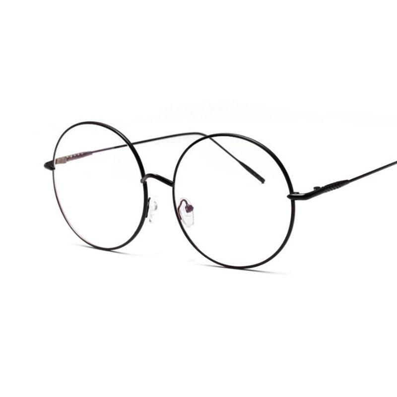Übergroße runde Metall-Blaulichtfilter-Lesebrille für Damen und Herren, klare Gläser, Vintage-Brille, Presbyopie, Große Computerbrille