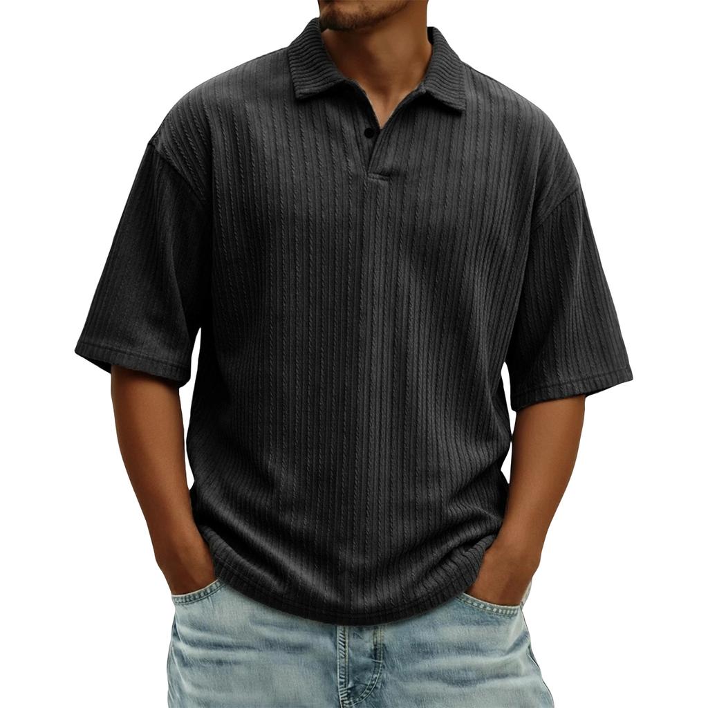 Men's Summer Short Sleeve Lapel Shirt Men's Casual Fashion Shirt