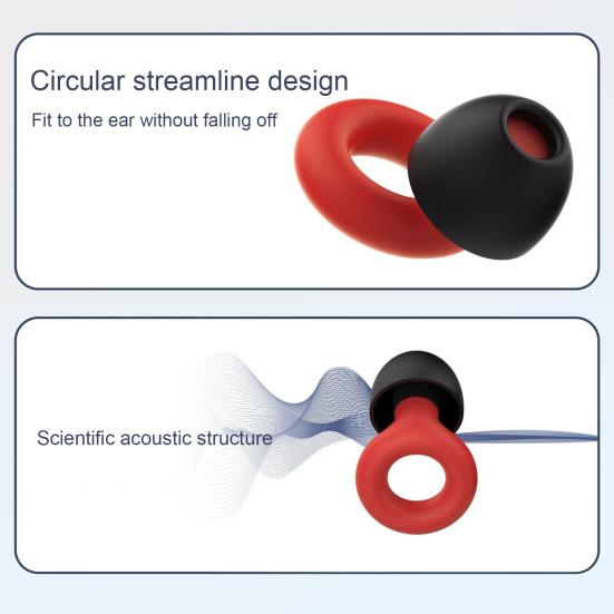 1 Pair Noise Canceling Ear Plugs with Ear Tips Soft Ergonomic Hearing Protection Swimming Study Sleeping Earplugs Traveling Use
