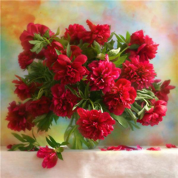 5D DIY Diamond Flower Arrangement Flower Vase Cross Stitch Diamond Embroidery