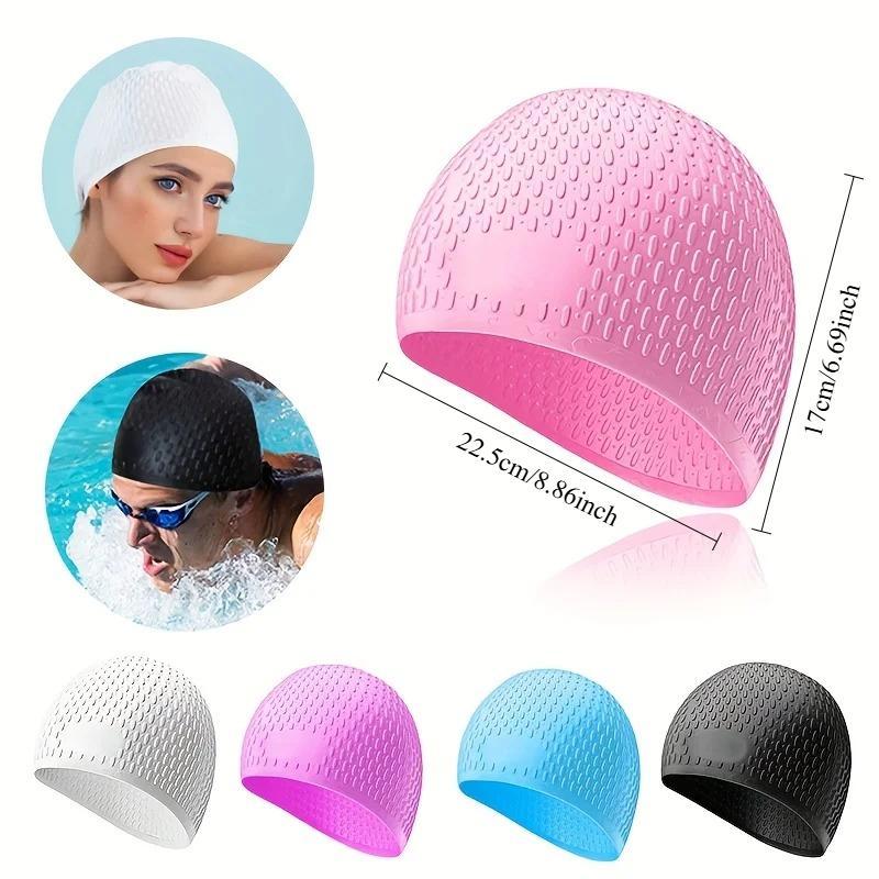 Silicone Swimming Caps Large Size Long Hair Ear Protection Swim Caps For Unisex Elastic Pure Color Swimming Cap Pool Accessories