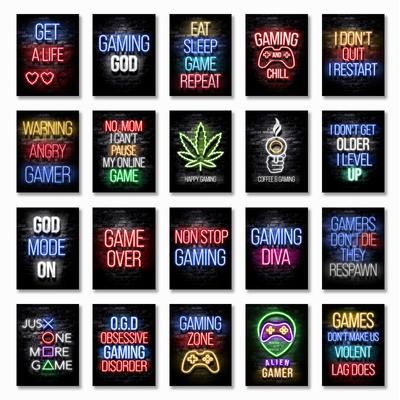 Children's Play Wall Art Gamer Canvas Painting Funny Game Wall Picture for Playroom Poster Gaming Room Decoracion for Home