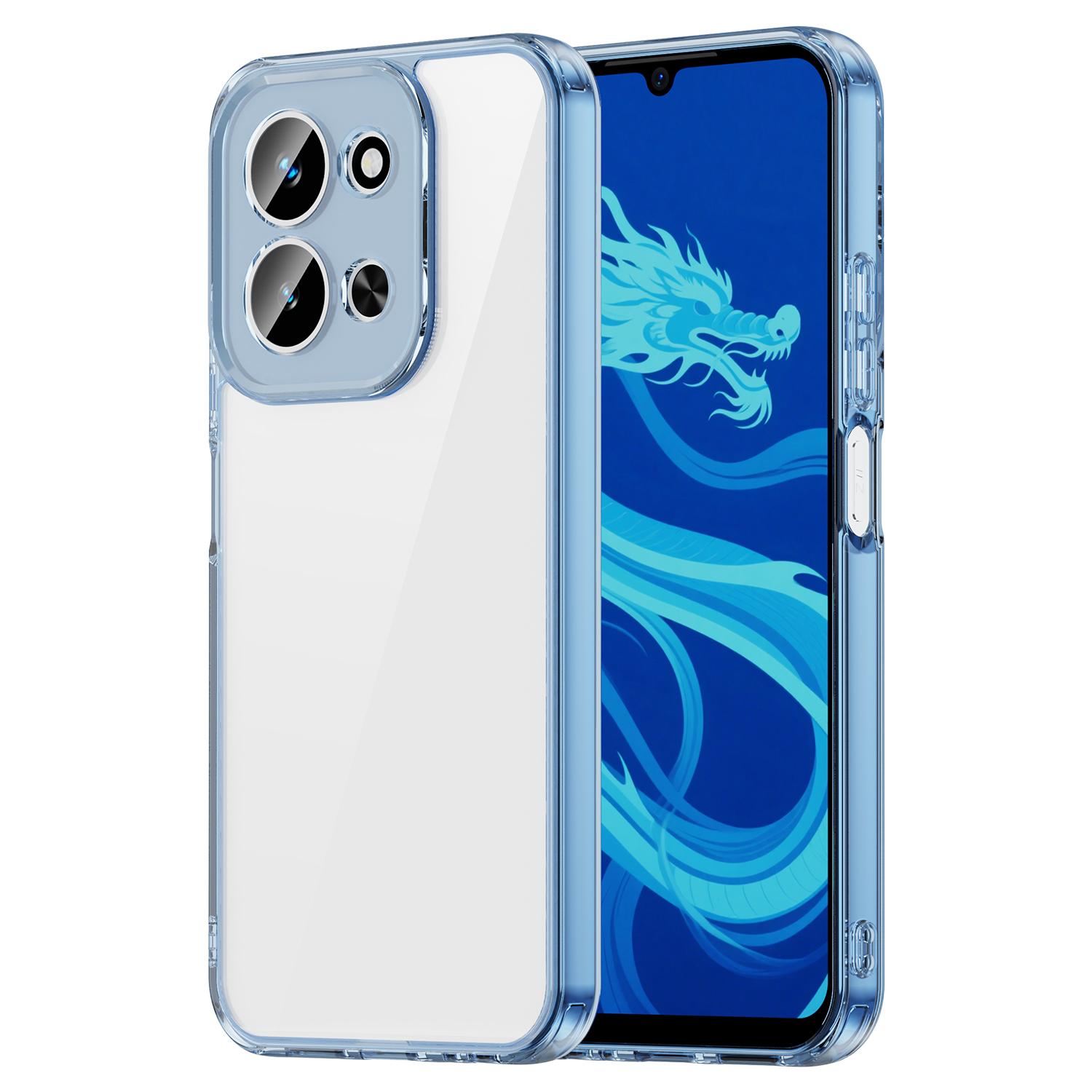 

For Xiaomi Redmi 15C 4G (171mm) Case TPU+Acrylic Phone Back Cover Anti Yellowing Transparent Blue