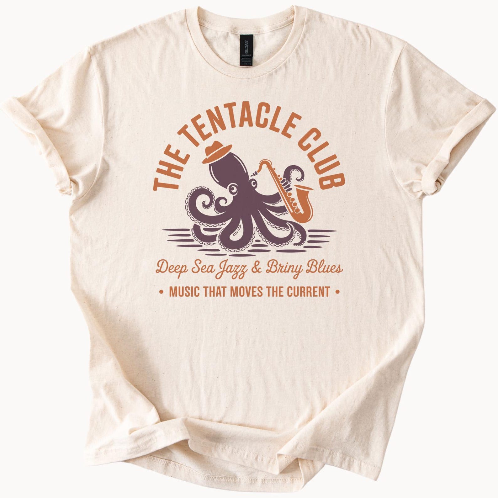 Octopus Jazz Band Shirt Tentacle Club Saxophone Music Lover Deep Sea Jazz Blues Tee Cool Ocean Animal Graphic TShirt Gift for Musicians 100
