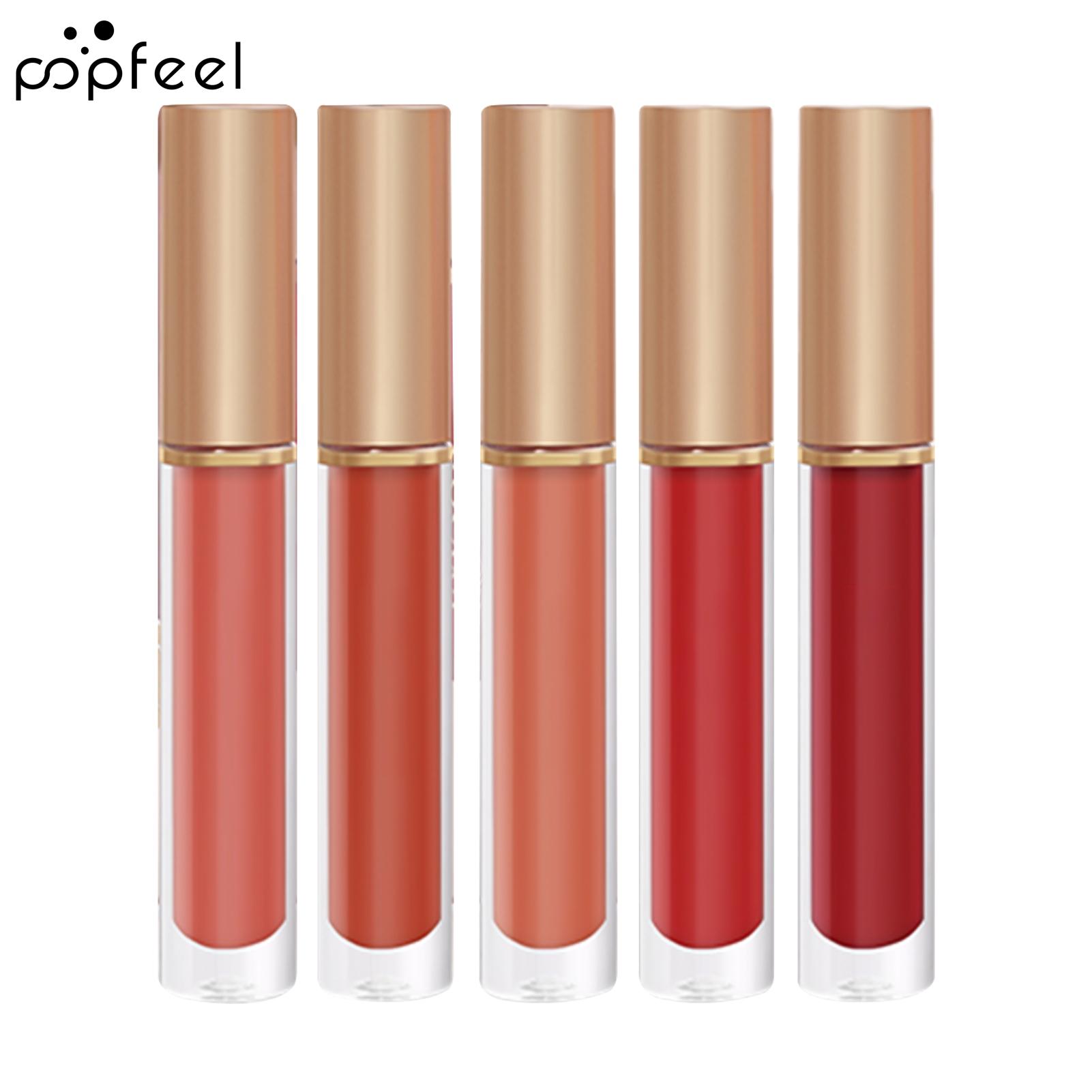 

Набор бархатных матовых стойких водостойких губных помад Popfeel, 5 шт.