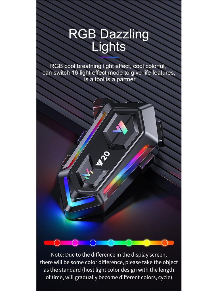 Y20 Bluetooth Helmet Headset: Waterproof, Dustproof, RGB Lights, Heavy Bass.