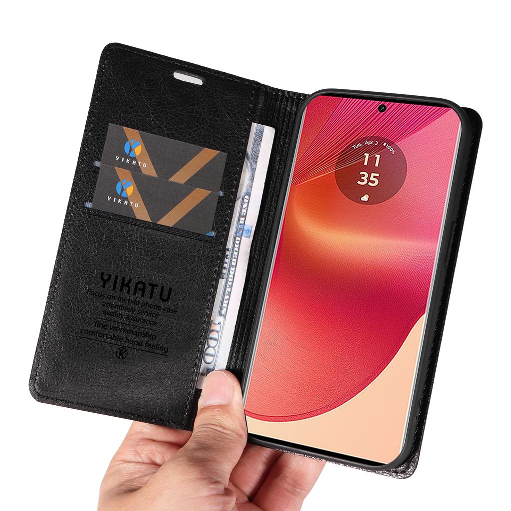 For Motorola Edge 50 Fusion 5G Case Litchi Texture Leather Wallet Phone Cover