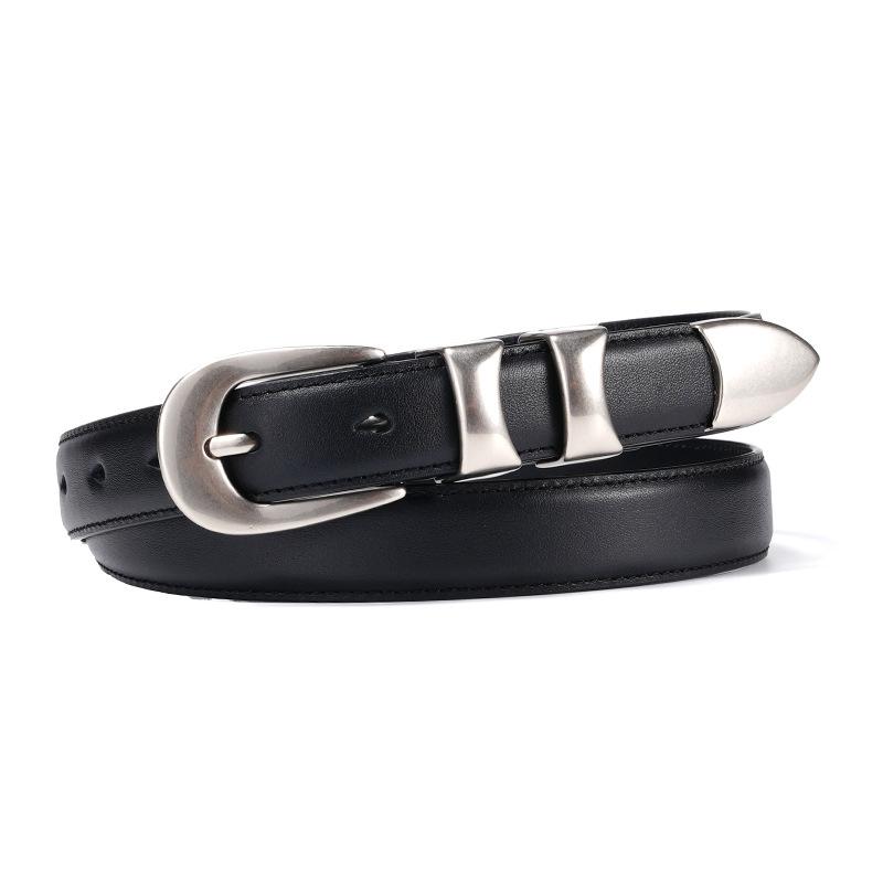 Women's Belt, Small Fragrant Style, High-end Simple Top Layer Cowhide Belt, Alloy Pin Buckle, Women's Decorative Casual Jeans Belt
