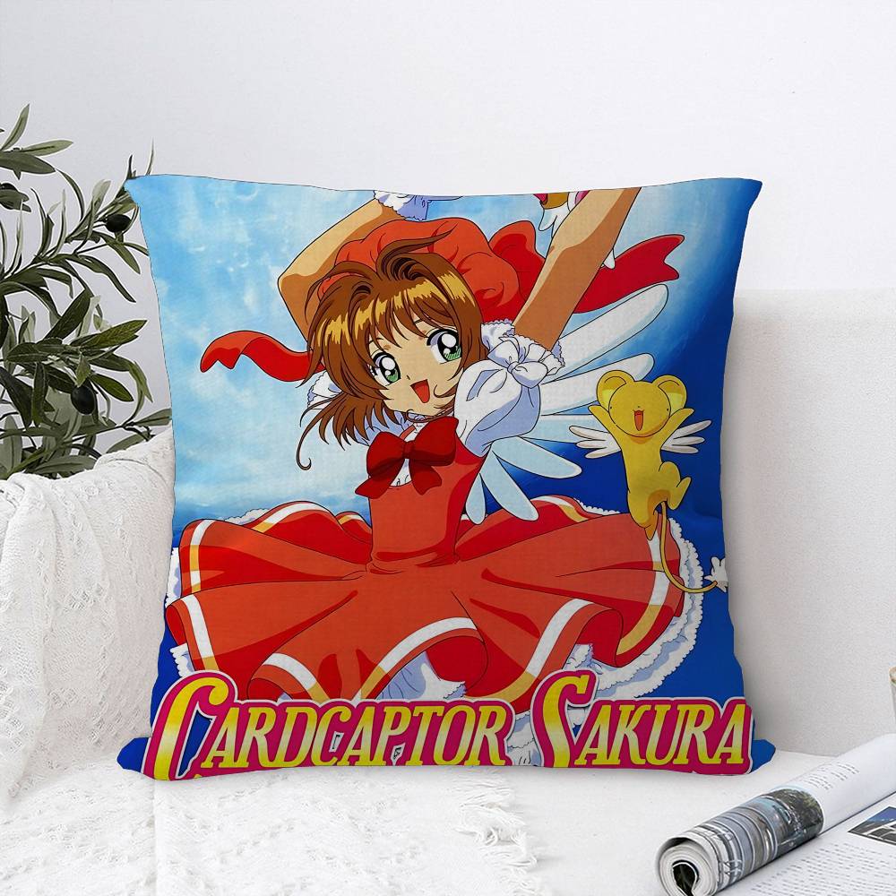 Japanese Anime C-Cardcaptor Sakura Cushion Cover Polyester Sofa Cushions Decorative Throw Pillows Home Decoration Pillowcover