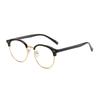 Fashion Literary Flat Glasses Women, Retro Round Frame Metal Eyebrow Glasses Frame Men's Retro Personalized Glasses Frame