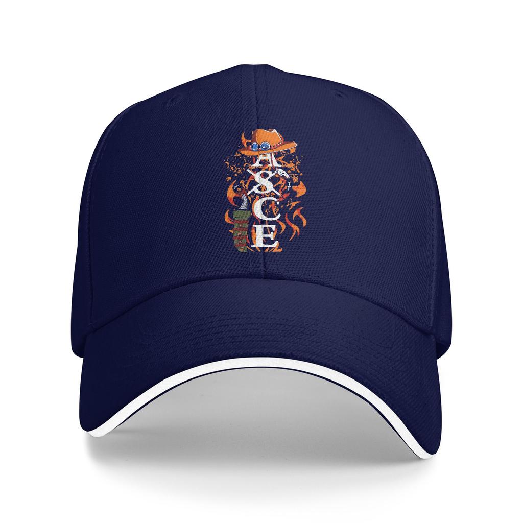 Anime Monkey-Luffyy Baseball Cap Hip Hop One Piece Portgas D. Ace Sandwich Hats Unisex Style Breathable Dad Hat Running Golf
