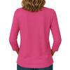 Women's Fashion Casual Seven Split Sleeve Pleated Loose Round Neck Solid Colour Printed T-Shirt Top
