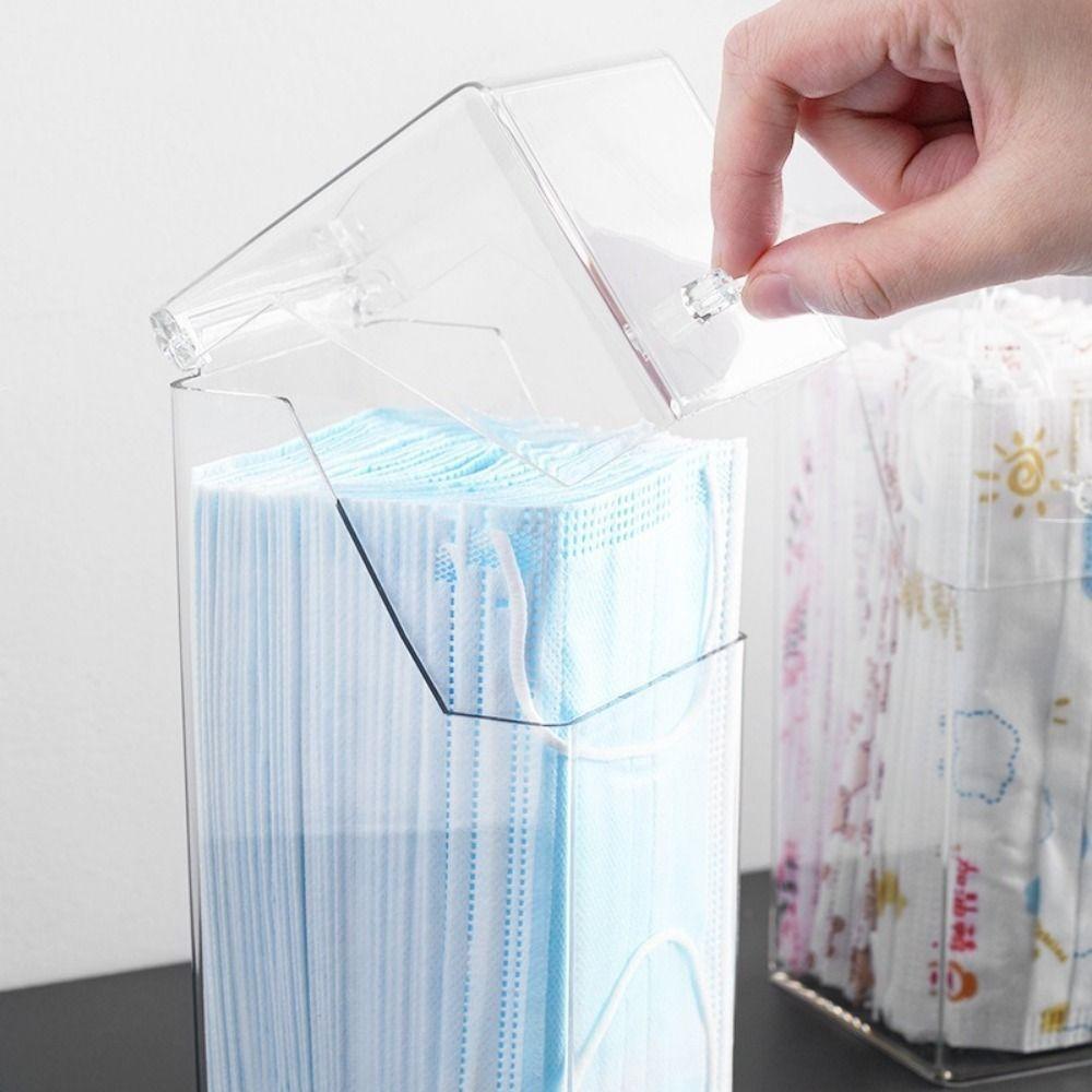 Flip Lid Cosmetic Brush Storage Box Transparent Pencil Storage Holder  Office