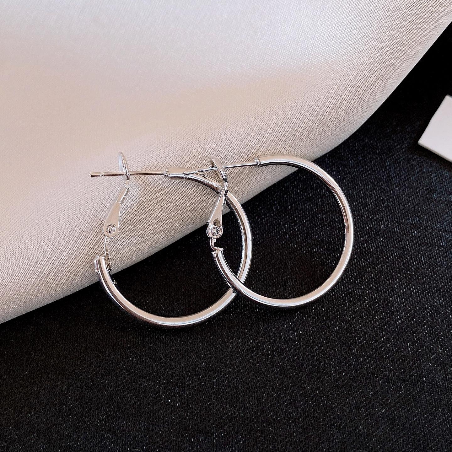 Европейские и американские простые гладкие кольца круглые серьги серьги модные персонализированные серьги