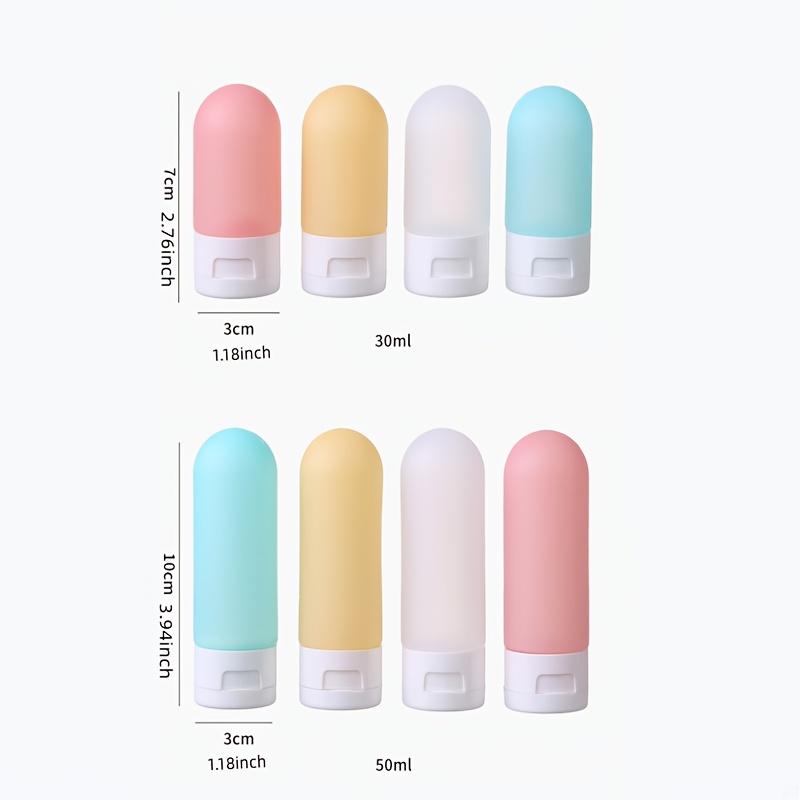 4pcs Travel Separate Bottle Candy Color Hose Squeeze Shampoo Shower Gel Portable Empty Bottle Cosmetics Lotion Storage Bottle