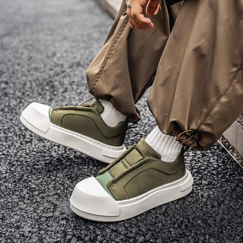 Board shoes men's new fashionable versatile big head shoes lazy one-pedal cloth shoes trendy explosive casual shoes bread shoes