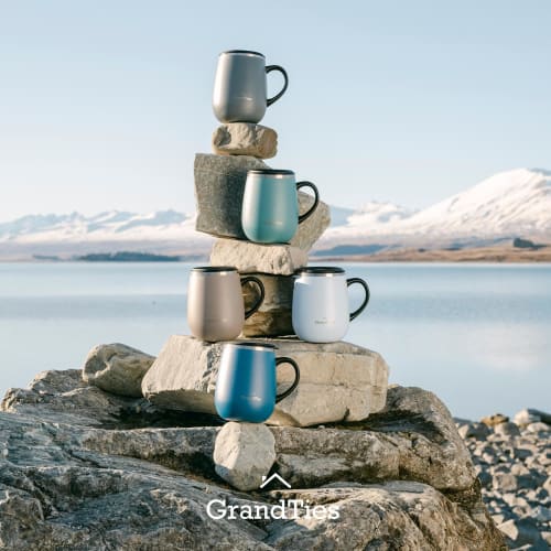 GRANDTIES Premium Vacuum Insulated Mug, 460ml, Available in 19 Colors, with Easy-Open Sliding Lid, Stainless Steel Double-Wall Vacuum Insulation, and