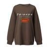 Women's Fashion Casual Long Sleeve Letter Printed Loose Round Neck Pullover Shirt