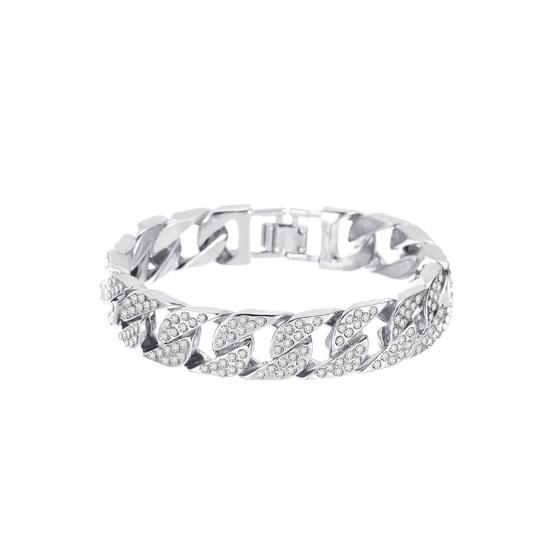 

Женский браслет-цепочка со стразами, инкрустированный кубинскими звеньями, подарок ювелирных изделий золотистый