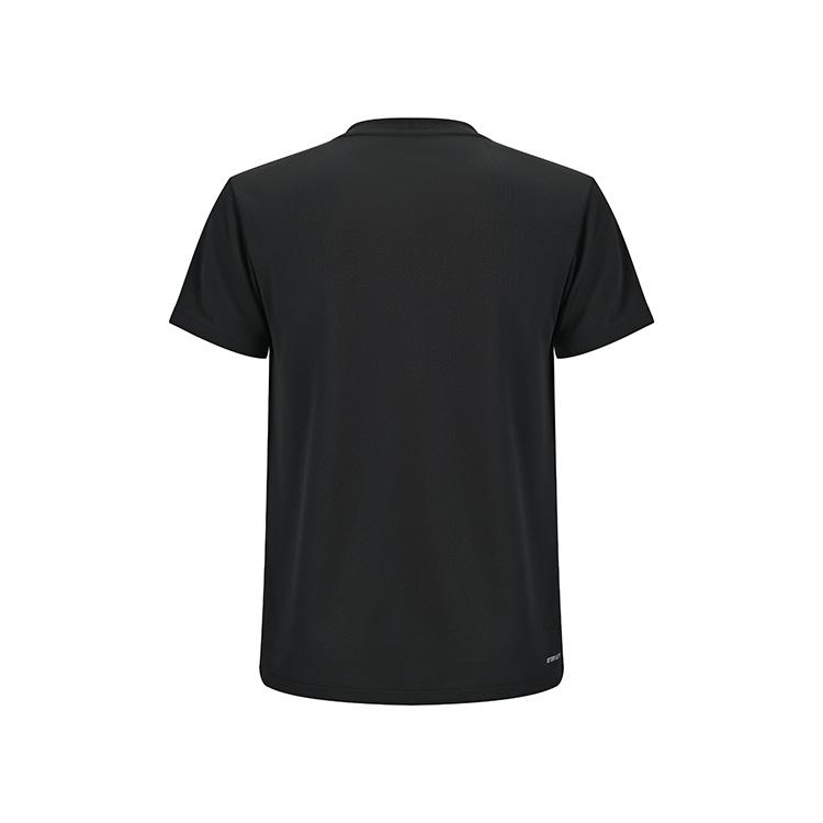 Li Ning Stolní tenisová série Kreativní potisk loga Rychleschnoucí Chladivé Kulatý výstřih Ležérní Tričko s krátkým rukávem Unisex Top Černá ATSV605-1