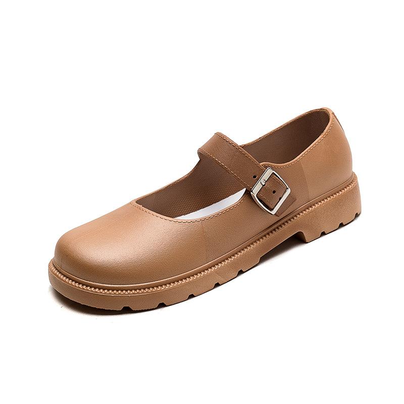 

Новая водонепроницаемая обувь, неглубокая обувь на весну и осень, универсальная одинарная обувь, обувь для девочек, обувь для медсестер, обувь для мамы, дождевая обувь, резиновая обувь, галоши 40-41 коричневый