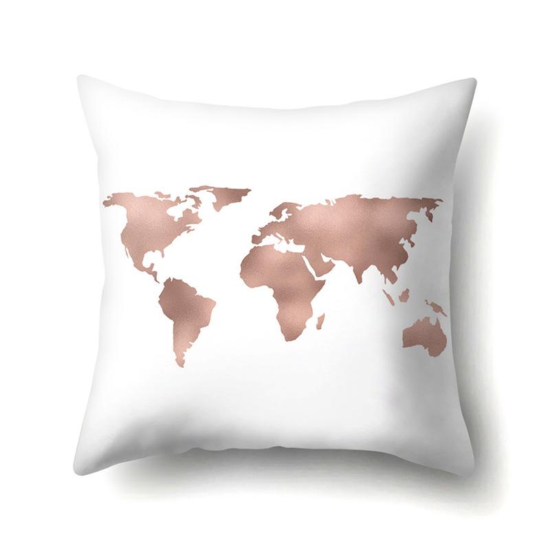 Polyester Pillow Case Automobile Decoration Home Printed Pillow Case Waist Cushion Cover Car Cushion Head Cushion Cover