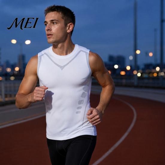 Kalorienverbrennendes Kompressions-Tanktop für Herren, Hohe Dehnbarkeit, Schnelltrocknend, Athletisch für Basketball, Kernstraffung, Training, Laufen, Haltungskorrektor