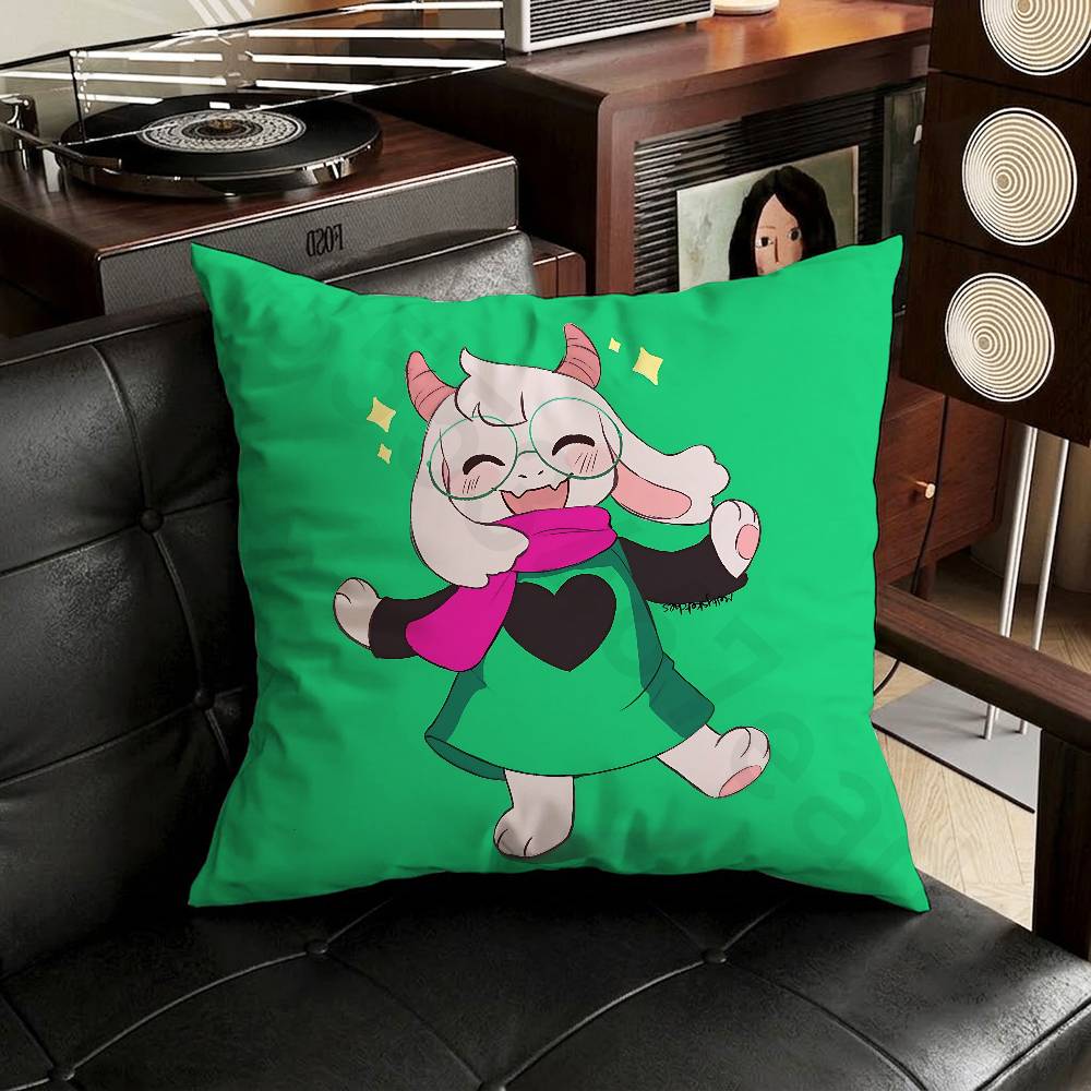 DDeltarune Ralsei Pillow Case Sofa Living Room Bedroom Headboard Backrest Cushion Square Cushion Nap Time