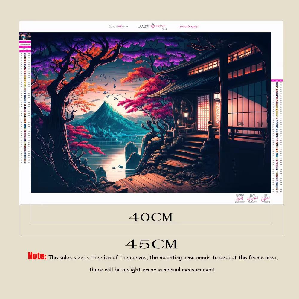 Flower 5D DIY Diamond Painting Landscape Diamond Embroidery Cross Stitch Set Full Round Diamond Mosaic Home Wall Decoration Gift