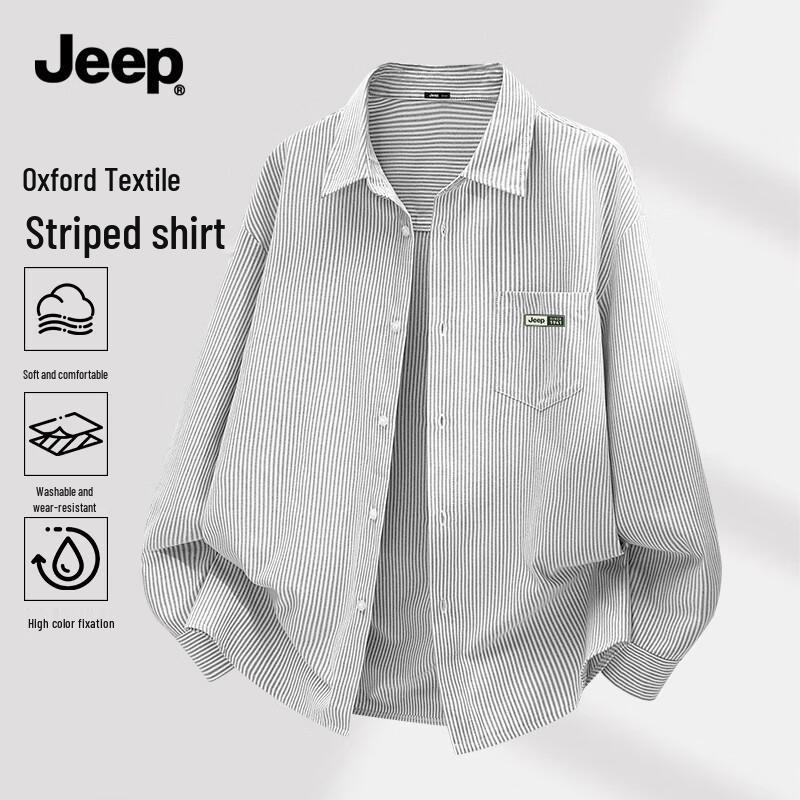 

Jeep Men s Wrinkle-Free Oxford Stripe Shirt M