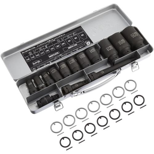 Kyoto Tool (KTC) 14-Piece 12.7SQ Impact Wrench Socket Set, Semi-Deep Thin Wall, TBP4M11TPA