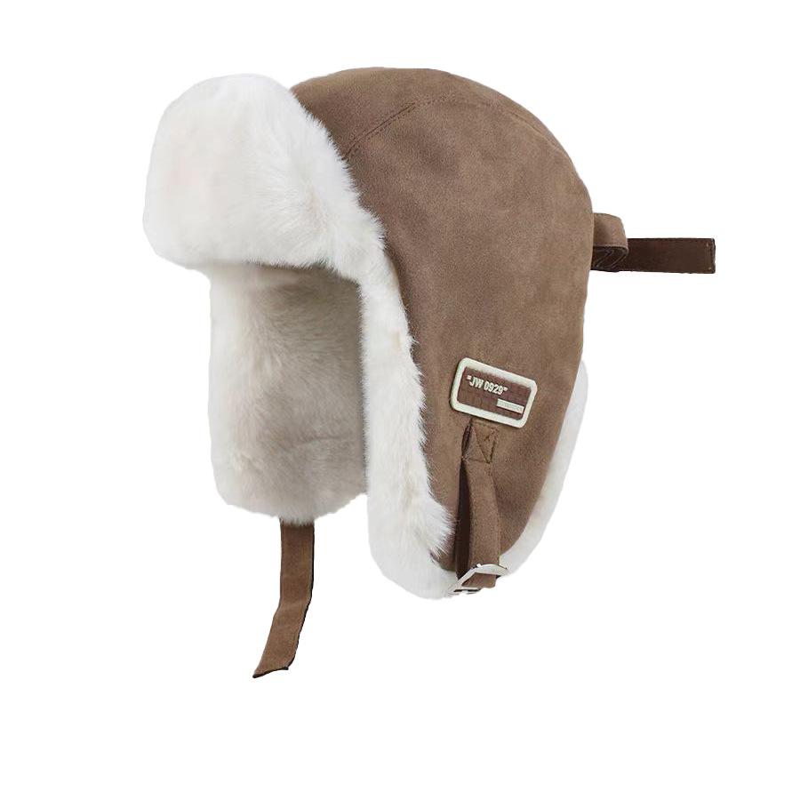 

Универсальная альпинистская шапка, подкладка из овечьей шерсти, защита ушей, шапка-ушанка, велосипедная утолщенная зимняя холодная шапка, ветрозащитная one size fits all темно-коричневого