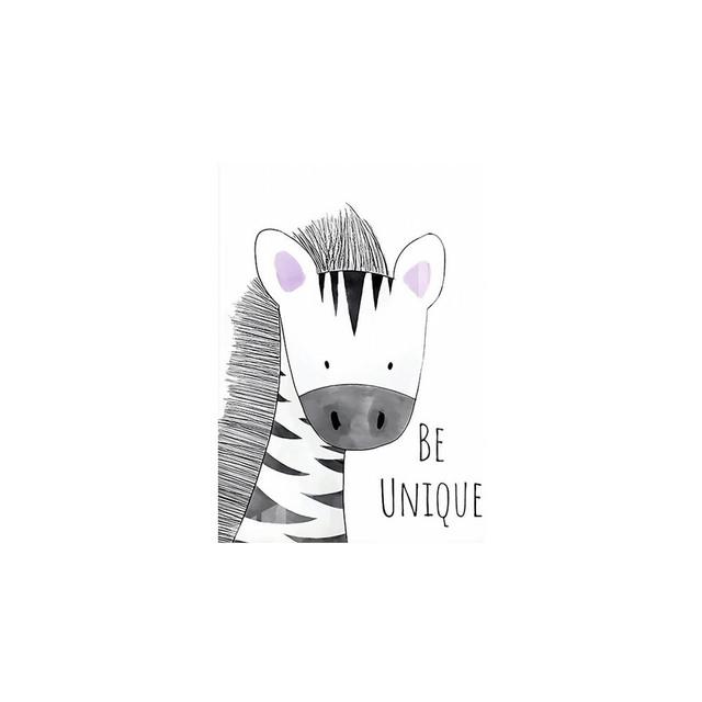 Solid Wood Frame Nordic Cute Cartoon Animal Canvas Painting Picture Be Brave Be Strong Children's Room Kindergarten Kids Wall Art Decor