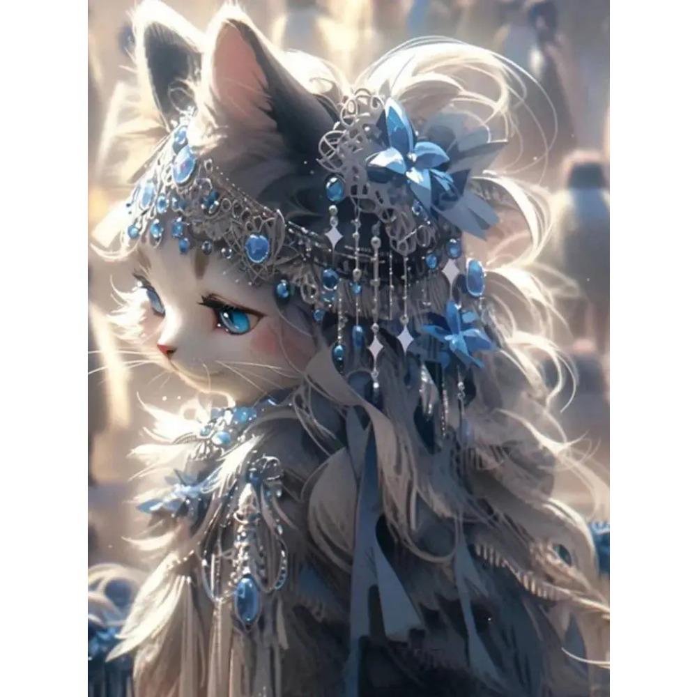 DIY Plný kulatý diamantový obraz Křížový steh 3D roztomilé koťátko zvířecí scéna Domácí dekorativní umění diamantová malba 5D diamantová umělecká malba