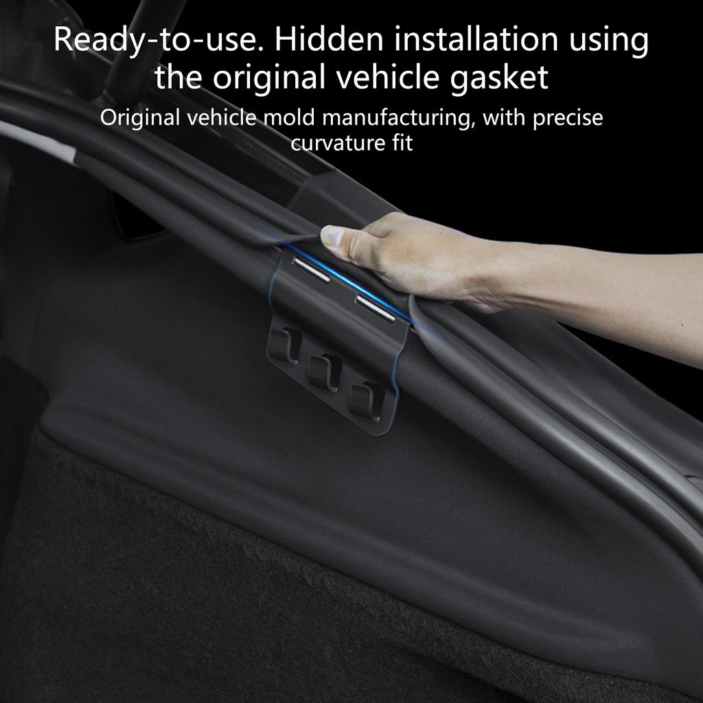 Pack of 2 Invisible Trunk Hooks Discreet Storage Solution Adjustable Position for Tidying Vehicle Interior Without Tools