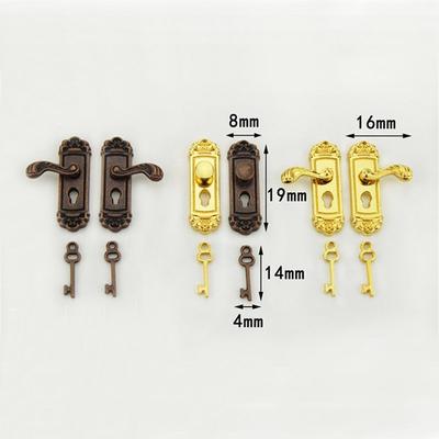1:12 DFoll House Miniature Food Scene Model Mini High-grade Pattern Door Lock