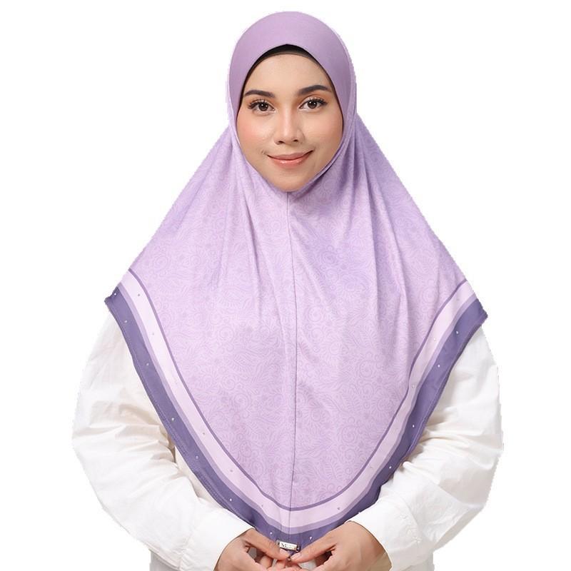 Ethnic Style Ladies Headscarf With Padded Edging And Floral Pattern For Summer Wear