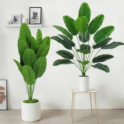 Faux Plantain Plant Artificial Banana Leaf Tree Realistic Fake Greenery Foliage Floor Plant for Indoor Home Office