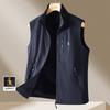 [Fashionable thin outfit] Spring sports stand up collar vest jacket for men's casual vest and men's vest