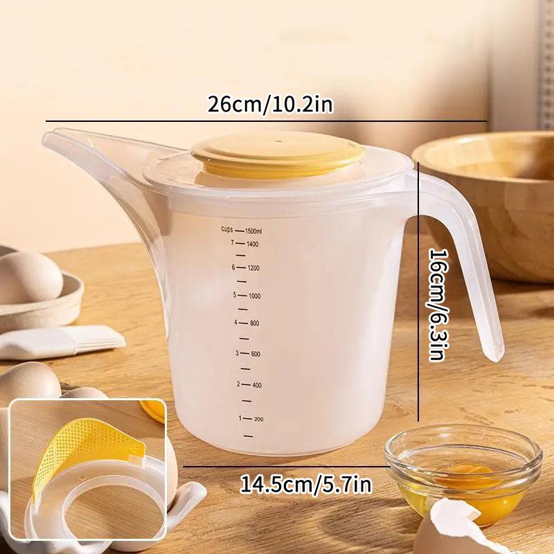 1500Ml Large Capacity Graduated Measuring Cup Plastic Clear Baking Measuring Cup Scale With Lid Household Beaker Kitchen Baking