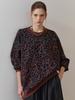 M.GRAF Leopard Pattern Loose Fit Round Neck Knit