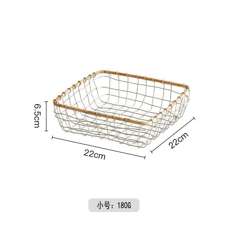Wire woven storage basket Snack sundries storage basket Fruit and vegetable storage basket Handmade hand basket