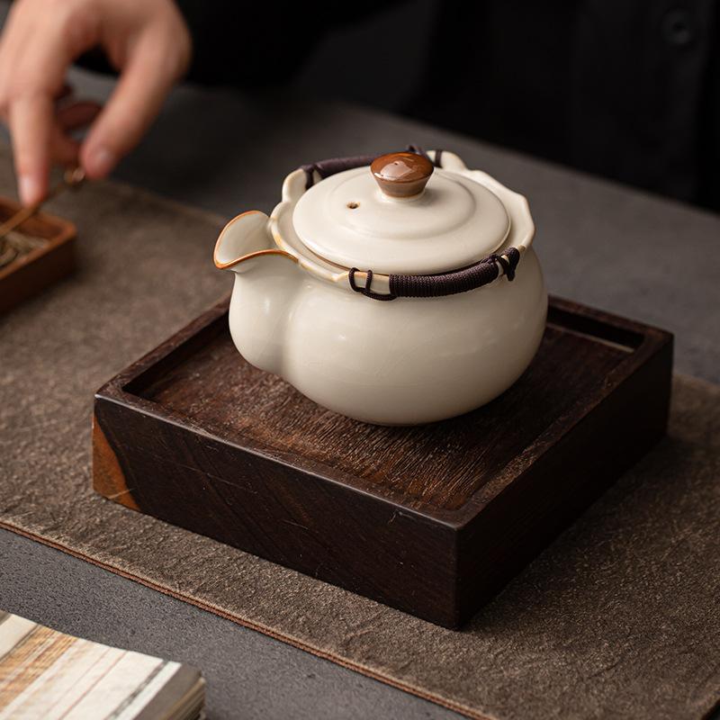 Huang Ru Teapot, Single High-end Light Luxury Guochao Opening, Large Non-hot Kung Fu Tea Set, Tea Making Ceramic Hand-held Pot