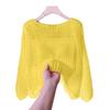 Women Tops Loose Fit One-Shoulder Hollow Knitted Long Sleeve Blouse Pure Color Summer Thin Tops Sun Protection Cover Up Blouse