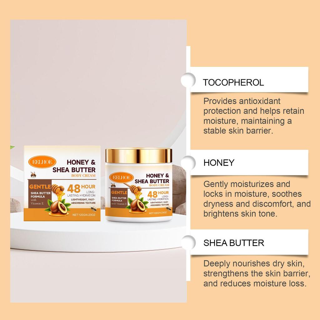 EELHOE Shea Butter Body Moisturizer - Comfortable, moisturizing body cream that makes the skin smooth