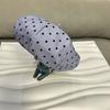 Korean Polka Dot Cloud Beret Female Spring Summer Big Head Circumference Retro Versatile Painter Hat Showing Face Small Bud Hat