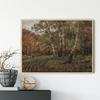 Vintage Warm Tone Autumn Landscape Trees Mid Century Canvas Oil Painting Poster Wall Art Pictures Cozy Home Room Decor