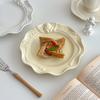 French Relief Ceramic Plates Household New 8 Inch Angel Pattern Flower Shape Cream Wind Kitchen Tableware Dessert Cake Dish