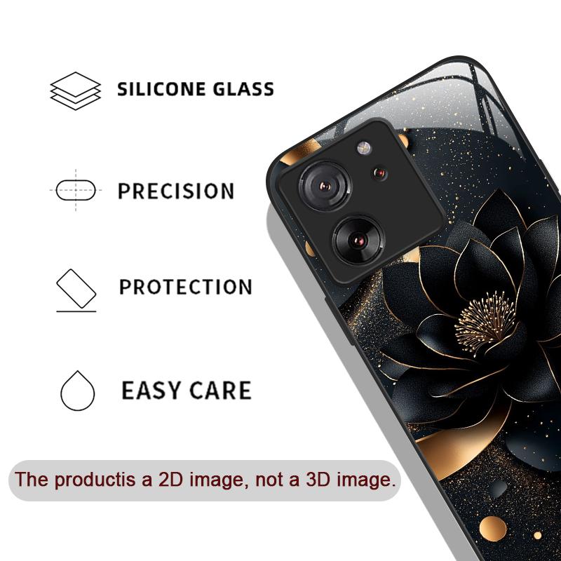 Artistic Lotus Flower Pattern Tempered Glass Phone Case for Motorola Moto G85 G84 G75 G55 G24 Edge 50 Fusion 40 Neo 30 Pro Cover