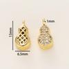 2pcs/pack 18K Gold Color Plated Copper Zircon Gourd Shape Pendants For DIY Bracelet Necklace Jewelry Making Accessories